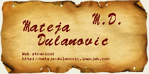 Mateja Dulanović vizit kartica